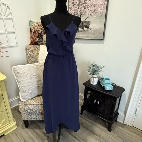 Gianni Bini Blue Maxi Cocktail Sundress - Picture 1 of 8